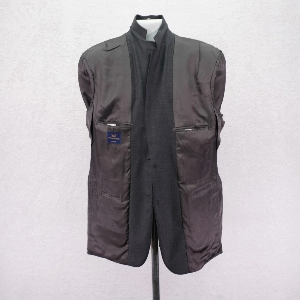 Brooks Brothers 346 Stretch‎ Gray Wool Blazer 40R 2 Button Tagged 43R